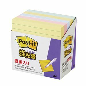 【新品】3M Post-it ポストイット 強粘着ノート 罫線入 パステルカラー混色 3M-630-5SSAP