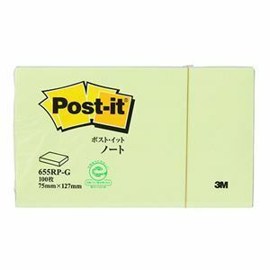 【新品】【10個セット】 3M Post-it ポストイット 再生紙 ノート グリーン 3M-655RP-GX10