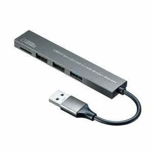 【新品】【5個セット】 サンワサプライ USB 3.2 Gen1+USB2.0 コンボ スリムハブ(カードリーダー付き) USB-3HC319SX5