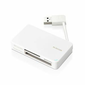 【新品】【3個セット】 エレコム USB3.0対応メモリカードリーダー/ケーブル収納型タイプ ホワイト MR3-K303WHX3