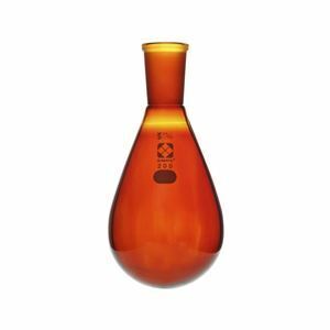 【新品】共通摺合なす形フラスコ 茶褐色 200mL 【005270-24200】