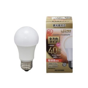 【新品】LED電球40WE26全方調光電球LDA5L-G／W／D-4V1