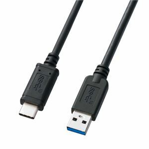 【新品】（まとめ） サンワサプライ USB3.1 Gen2 Type C-Aケーブル（ブラック・0.5m） KU31-CA05 【×2セット】