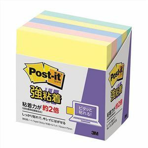 【新品】3M Post-it ポストイット 強粘着ノート パステルカラー 4色混色 3M-654-5SSAP