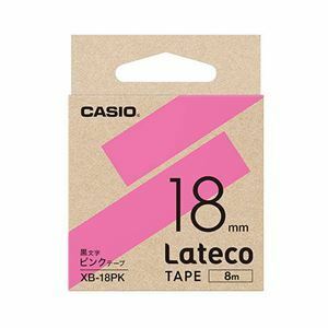 【新品】【5個セット】 カシオ計算機 Lateco 詰め替え用テープ 18mm ピンクテープ黒文字 XB-18PKX5