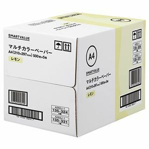 【新品】スマートバリュー カラーペーパーA4 レモン 2500枚 A263J-1
