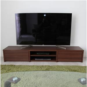 【新品】タップ収納付き テレビ台/テレビボード 【幅147cm ブラウン】 背面タップ収納付き 日本製 組立品