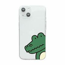 【新品】Dparks ソフトクリアケース for iPhone 14 ワニ 背面カバー型 DS24119i14_画像1