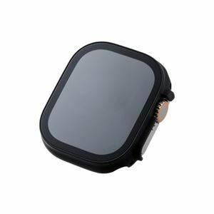 【新品】エレコム Apple Watch 49mm用フルカバーケース プレミアムガラス 高透明 AW-22CFCGBK ブラック