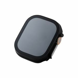 【新品】エレコム Apple Watch 49mm用フルカバーケース プレミアムガラス セラミックコート AW-22CFCGCBK ブラック