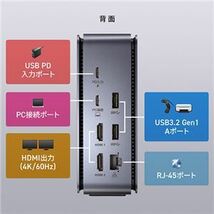 【新品】サンワサプライ USB Type-Cドッキングステーション(HDMI×2画面出力対応) USB-CVDK12_画像4