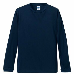 【新品】UVカット・吸汗速乾・シルキータッチロングスリーブ Tシャツ CB5089 ネイビー L
