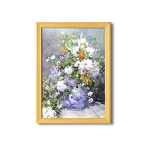 【新品】名画額縁/桧フレームセット 【Ａ3】 ルノワール 「花瓶の花」 343×466×230mm 壁掛けひも付き
