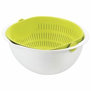 【新品】ボウル一体型ざる/調理器具 【小サイズ グリーン】 日本製 食器洗浄機対応 『ミラくるザル・ボウル』 〔キッチン 台所〕