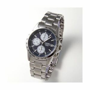 【新品】SEIKO（セイコー） メンズ クロノグラフブレスウォッチ SND365PC ネイビー