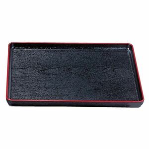 【新品】尺7 耐熱大寿木目盆/トレー 【黒天朱】 520mm×400mm×26mm 日本製 食洗機対応 〔和食 レストラン 居酒屋 店舗 お店〕