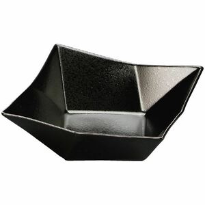 【新品】7.0寸 折紙鉢/和食器 【黒クリヤータタキ (深) A】 210mm×200mm×76mm 日本製 〔和食 レストラン 店舗 お店〕