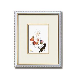 Art hand Auction [New] Chihiro Framed Wall Hanging Frame White Frame ■ Iwasaki Chihiro Painting Frame Black Cat and Girl, Housing, interior, furniture, interior, others