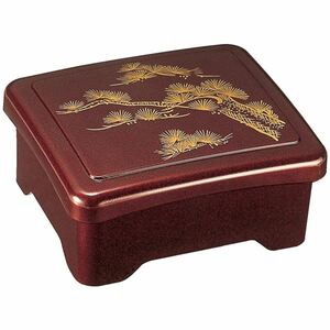 【新品】光月丼重/重箱 【溜パール松内朱 A】 167×143×80mm (143×119×46mm) 日本製 〔和食 レストラン 店舗 お店〕