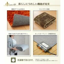 【新品】シャギー調 ラグマット/絨毯 【楕円形 アイボリー 約100×150cm】 洗える 防滑 軽量 ホットカーペット可 無地ラグ 〔リビング〕_画像5