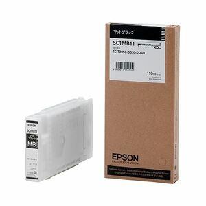 【新品】(まとめ）エプソン EPSON インクカートリッジ マットブラック 110ml SC1MB11 1個【×3セット】