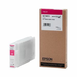 【新品】(まとめ）エプソン EPSON インクカートリッジ マゼンタ 110ml SC1M11 1個【×3セット】
