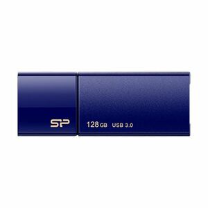 【新品】(まとめ）シリコンパワー USB3.0スライド式フラッシュメモリ 128GB ネイビー SP128GBUF3B05V1D 1個【×3セット】