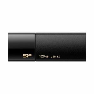 【新品】(まとめ）シリコンパワー USB3.0スライド式フラッシュメモリ 128GB ブラック SP128GBUF3B05V1K 1個【×3セット】