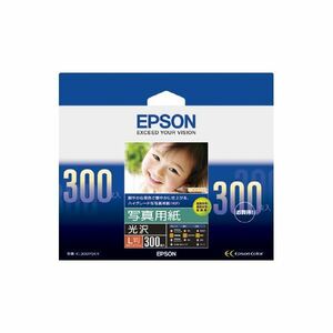 【新品】(まとめ) エプソン 写真用紙［光沢］L判 KL300PSKR 1箱(300枚) 【×5セット】