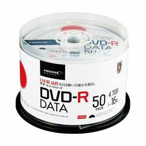 【新品】(まとめ) ハイディスク データ用DVD-R4.7GB 1-16倍速 ホワイトワイドプリンタブル スピンドルケース TYDR47JNP50SP