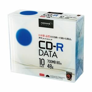 【新品】(まとめ) ハイディスク データ用CD-R700MB 48倍速 ホワイトワイドプリンタブル 5mmスリムケース TYCR80YP10SC1パッ