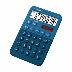 [ new goods ]( summarize ) sharp color * design calculator 8 column Mini Mini Nice size blue group EL-760R-AX 1 pcs [×10 set ]