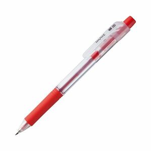 【新品】(まとめ) TANOSEE ノック式油性ボールペン ロング芯タイプ 0.7mm 赤 1セット（10本） 【×10セット】