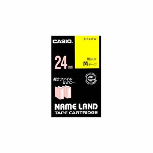 【新品】(まとめ) カシオ CASIO ネームランド NAME LAND スタンダードテープ 24mm×8m 黄／黒文字 XR-24YW 1個 【×