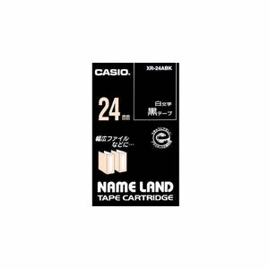 【新品】(まとめ) カシオ CASIO ネームランド NAME LAND スタンダードテープ 24mm×8m 黒／白文字 XR-24ABK 1個 【