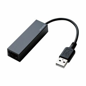 【新品】(まとめ) エレコム 有線LANアダプターUSB2.0(Type-A) ブラック EDC-FUA2-B 1個 【×10セット】