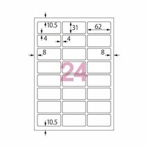 【新品】(まとめ) コクヨカラーレーザー&カラーコピー用耐水紙ラベル A4 24面 31×62mm LBP-WP6924N1冊(20シート) 【×1_画像2