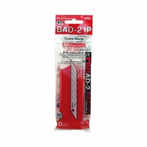 【新品】(まとめ) NTカッター A型用替刃 BAD-21P 1パック（10枚） 【×30セット】