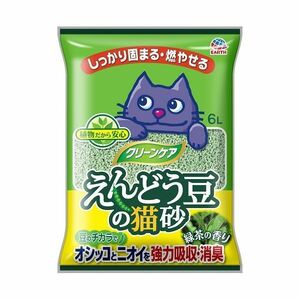 【新品】（まとめ）クリーンケア えんどう豆の猫砂 緑茶の香り （ペット用品）【×5セット】