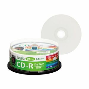 【新品】(まとめ) ハイディスク データ用CD-R700MB 52倍速 ホワイトワイドプリンタブル スピンドルケ―ス HDCR80GP20 1パック(