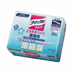 【新品】花王 クイックルワイパー 立体吸着業務用ウエットシート 1セット（120枚：30枚×4パック）