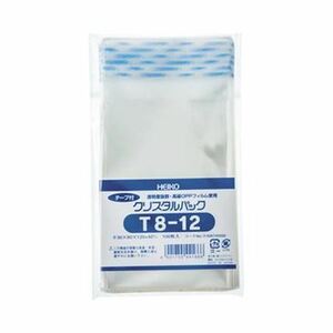 【新品】（まとめ）HEIKO クリスタルパックT（テープ付）T-8-12 0.03×80×120+40mm #6740500 1パック（100枚）【×