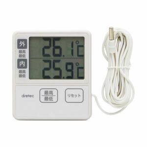 【新品】（まとめ）ドリテック 室内室外温度計 アイボリーO-285IV 1個【×5セット】