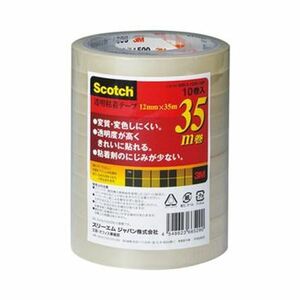 【新品】（まとめ）3M スコッチ 透明粘着テープ12mm×35m 500-3-1235-10P 1セット（50巻：10巻×5パック）【×5セット】