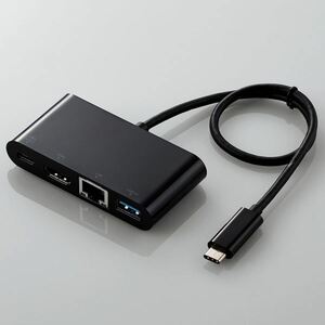 【新品】エレコム Type-Cドッキングステーション/PD対応/充電用Type-C1ポート/USB(3.1)1ポート/HDMI1ポート/LANポート/