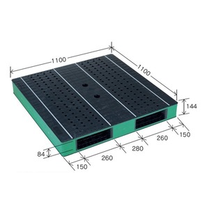 【新品】カラープラスチックパレット/物流資材 【1100×1100mm ブラック/グリーン】 両面使用 HB-R2・1111SC 自動倉庫対応 岐阜プ