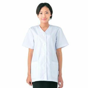 【新品】workfriend 調理用白衣女子衿無半袖 SKA332 3Lサイズ