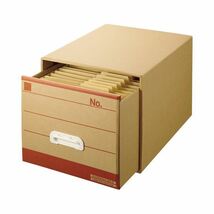 【新品】（まとめ） ライオン事務器 文書保存箱 A4用内寸W325×D420×H285mm SCB-12 1個 【×2セット】_画像2