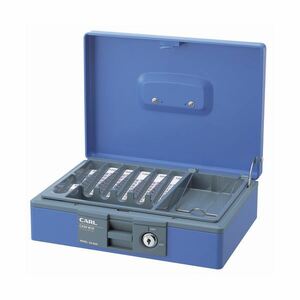 [ new goods ] Karl office work vessel cashbox coin counter built-in W276×D210×H81mm blue CB-8400-B 1 pcs 