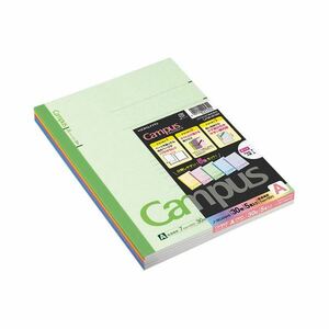 【新品】（まとめ） コクヨ キャンパスノート（カラー表紙）セミB5 A罫 30枚 5色（各色1冊） ノ-3CANX5 1パック（5冊） 【×10セット
